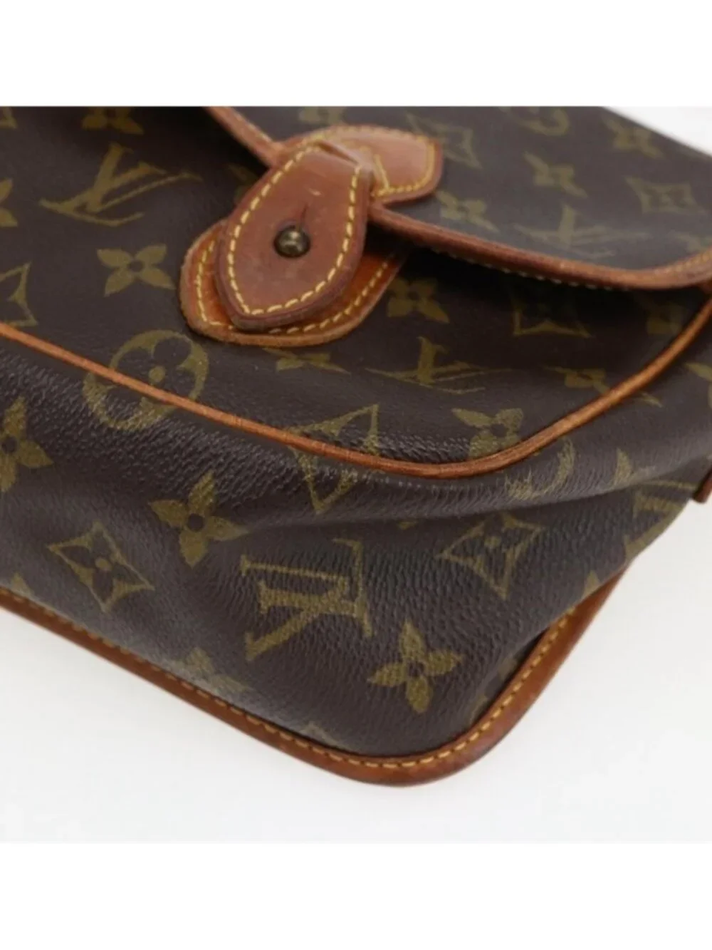 Authentic LOUIS VUITTON Monogram Gibeciere MM Shoulder Bag M42247 LV